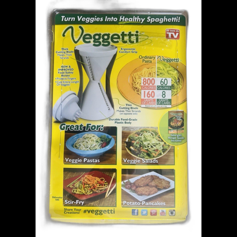 Veggetti Spiral Vegetable Cutter (Veggie Pasta Cutter) - As Seen on TV - New